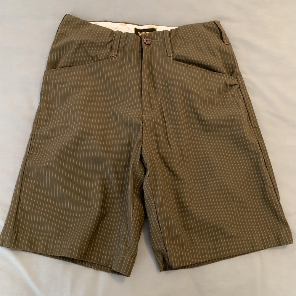 Ezekiel Shorts Mens 30 Brown Pinstripe‎ Chino Black Label Edition Pockets Casual